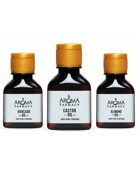 Top Selling 3 Carrier Oils 100% Pure & Natural (Almond, Avocado, Castor)