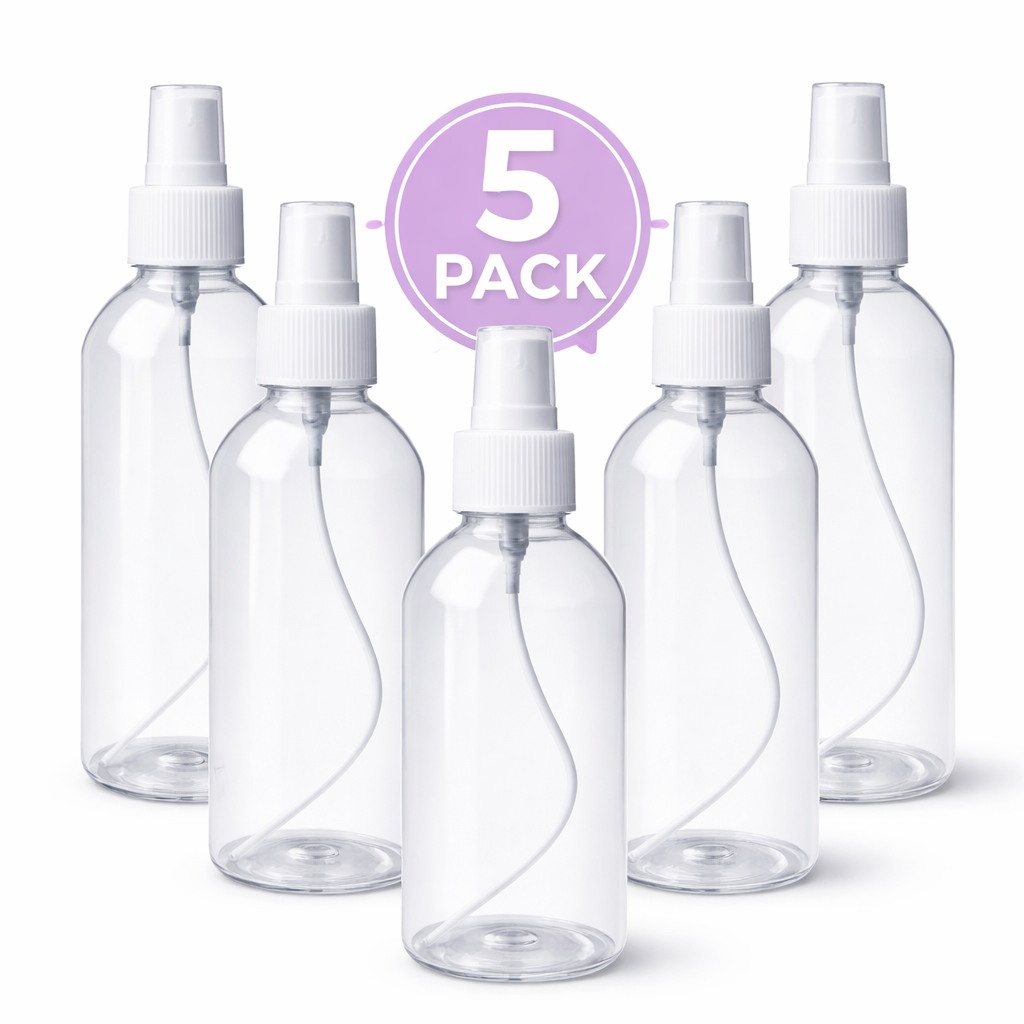 120ml Clear Plastic Pump Spray Bottle - Refillable Travel Size