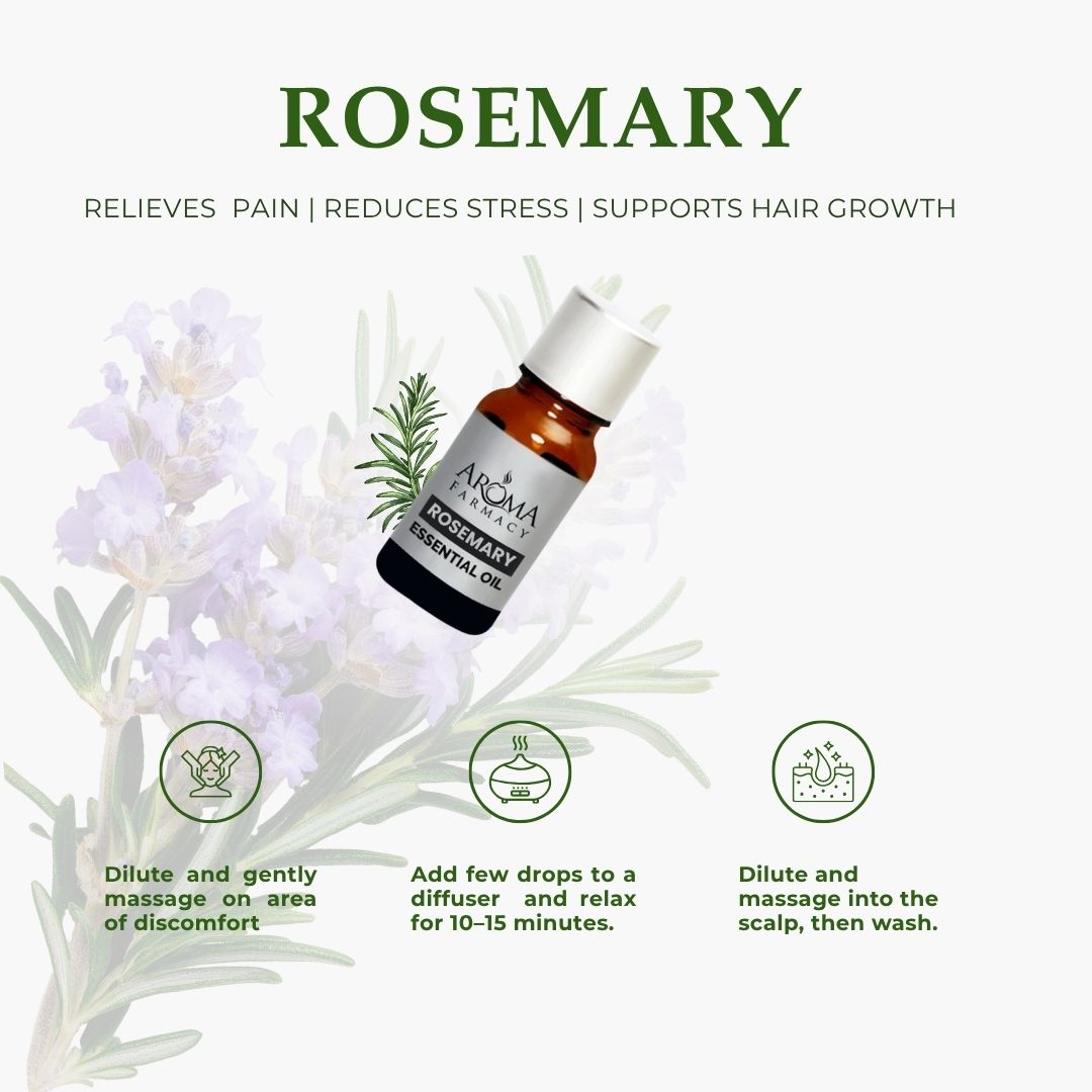 Rosemary Essential Oil 100% Pure & Natural (Undiluted)