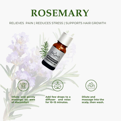 Rosemary Essential Oil 100% Pure & Natural (Undiluted)